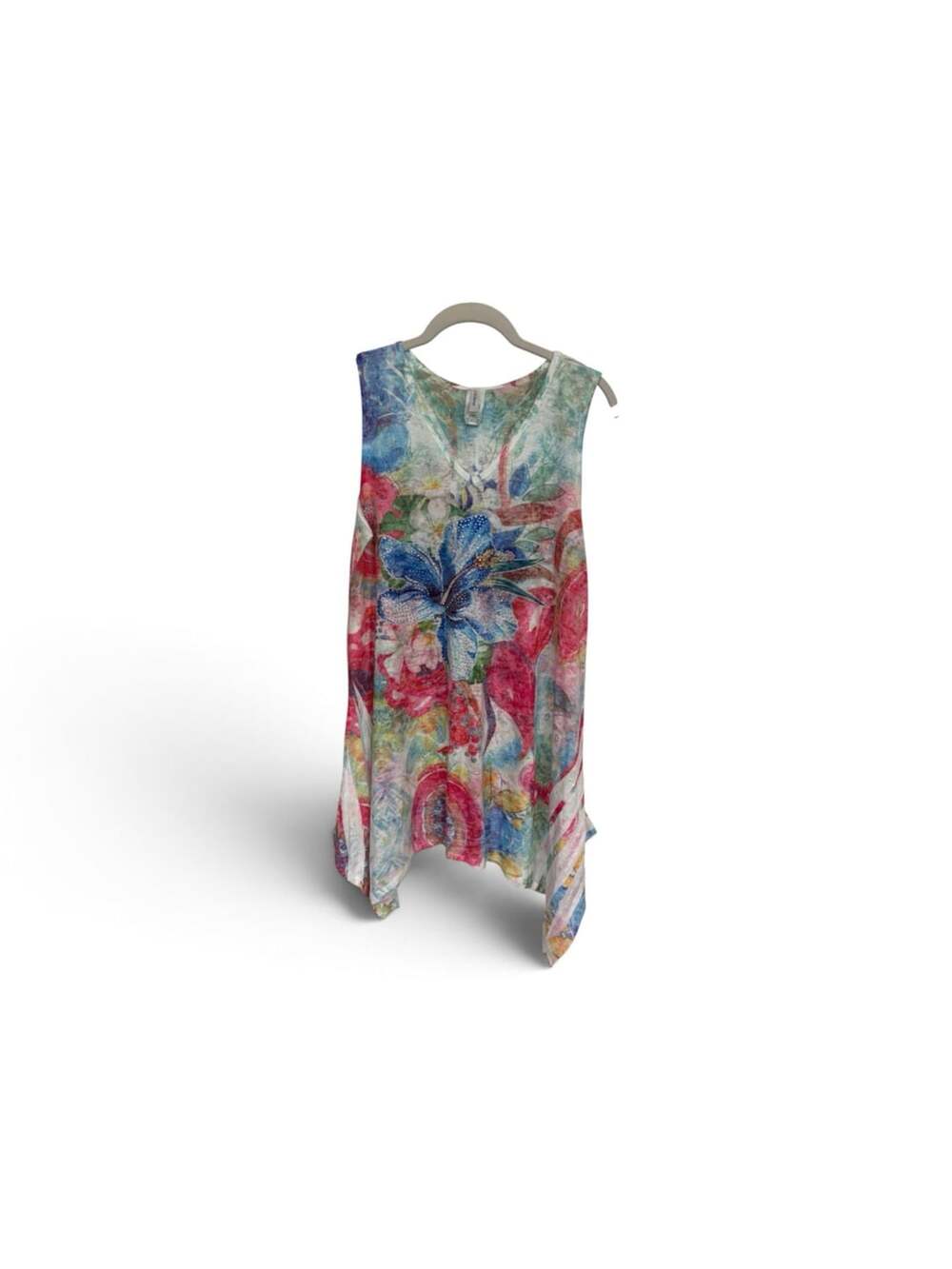 J-M Hawaii Floral Tank Top XL Multicolored Asymmetric - Picture 3 of 4